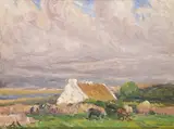 Charles Vincent Lamb, COTTAGE WITH CATTLE and WEST OF IRELAND LANDSCAPE NEAR CARRAROE (A PAIR)