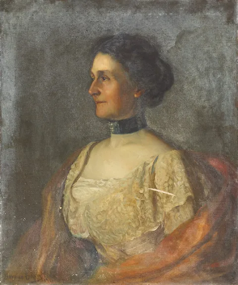 William Gerard Barry, PORTRAIT OF A LADY, 1918, oil on canvas; (damaged)