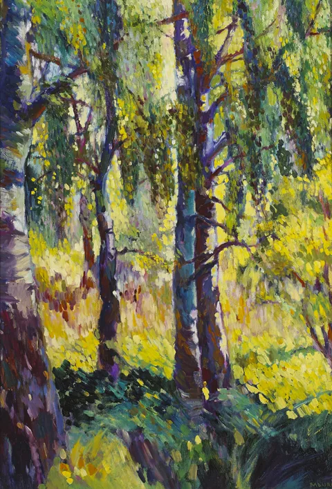 Maurice Henderson, TREES, oil on board