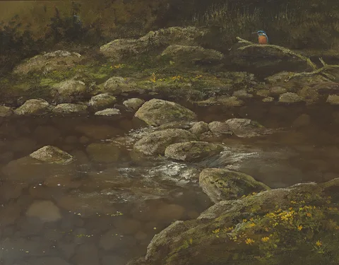 Joop Smits, MOUNTAIN STREAM, oil on canvas board