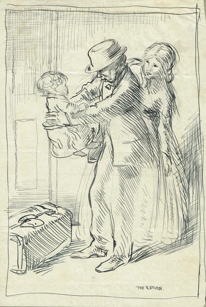 William Orpen, THE RETURN, ink