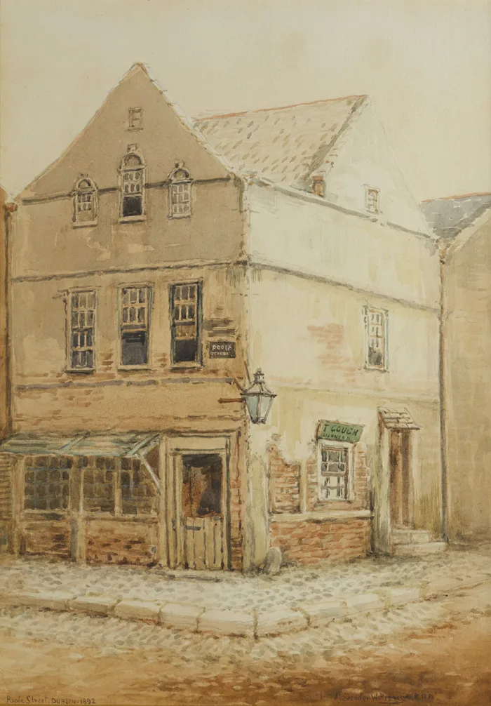POOLE STREET, DUBLIN by Alexander Williams, 1892, watercolour, sold May 2015