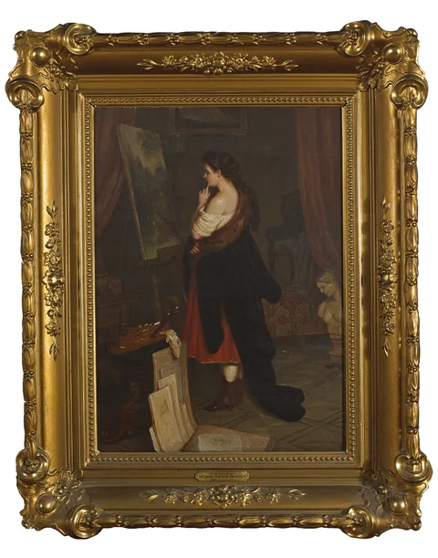 Michael George Brennan, PORTRAIT OF LAURA REDDEN SEARING IN THE STUDIO, 1867, oil on canvas