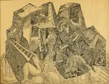 Basil Rakoczi, EVOLUTION CREATURE, 1949 and TWO FIGURES IN A LANDSCAPE WITH ROMAN COLUMNS (A PAIR)