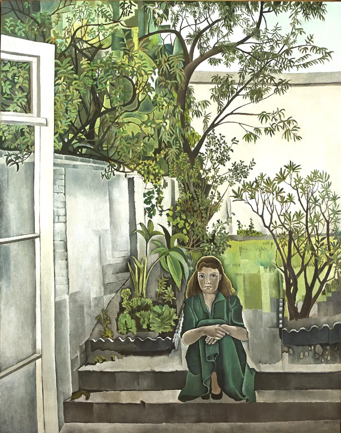 GIRL IN A GARDEN by Patrick Swift, c.1953, oil on canvas, sold May 2015