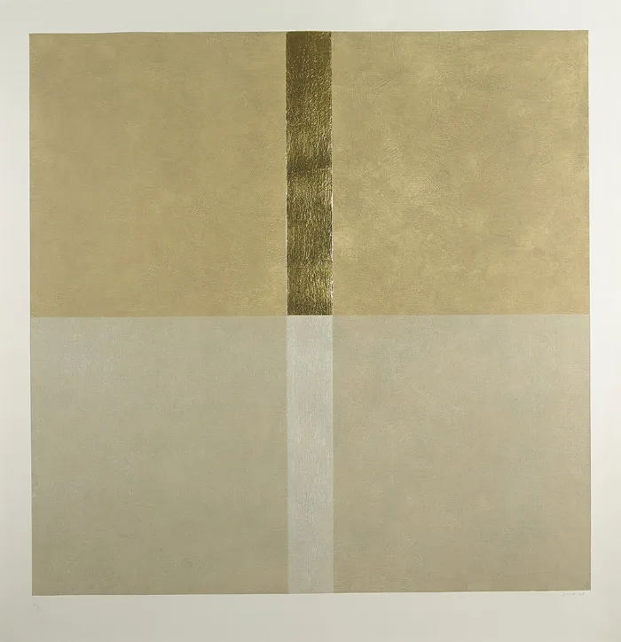 Patrick Scott, UNTITLED, 2004, carborundum with goldleaf; (no. 63 from an edition of 75)