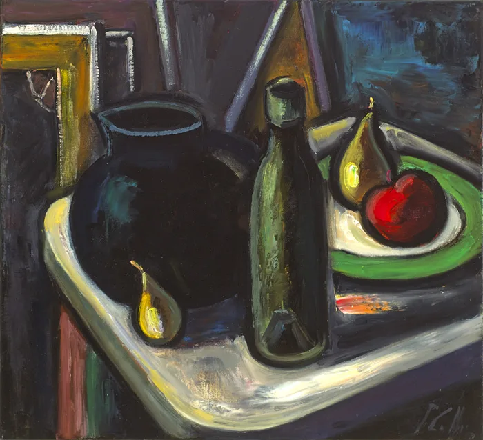 STILL LIFE IN THE STUDIO by Peter Collis, oil on canvas, sold May 2015