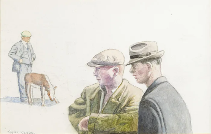 CLOSING THE DEAL by Robert Taylor Carson, watercolour, offered May 2015