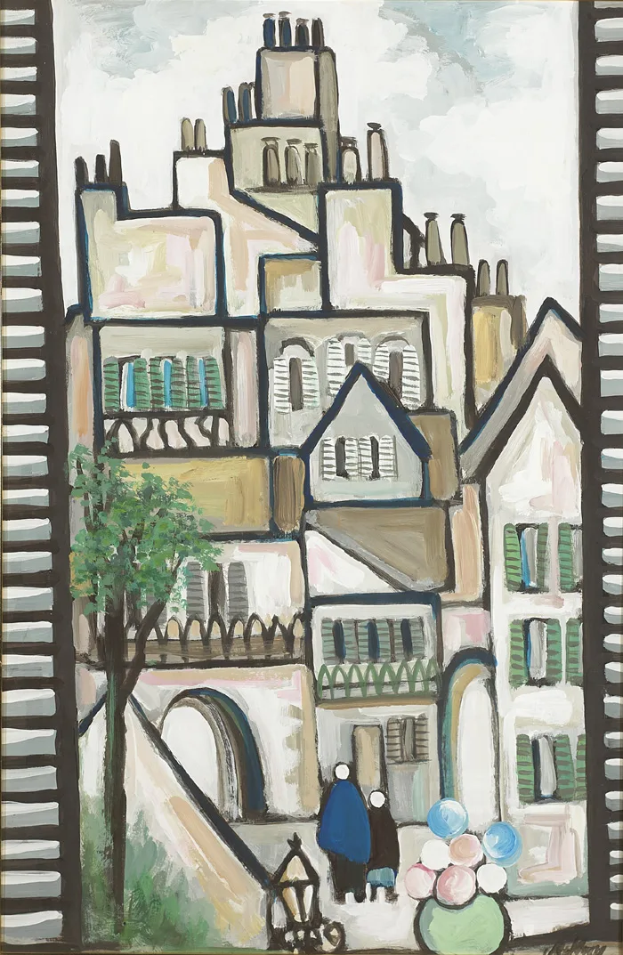 PARISIAN SCENE by Markey Robinson, oil on board, sold May 2015