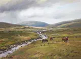 Charles McAuley, LANDSCAPE WITH CATTLE BY A STREAM