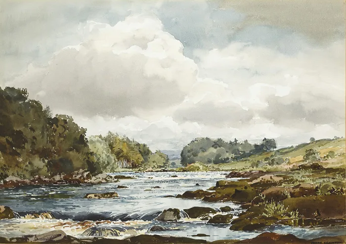 RIVER MAINE by Frank Egginton, watercolour, sold Feb 2015