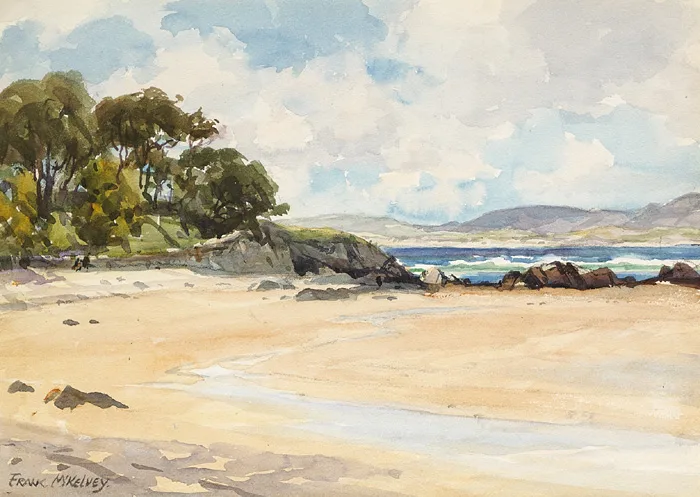 MARBLE HILL STRAND by Frank McKelvey, watercolour, sold Feb 2015