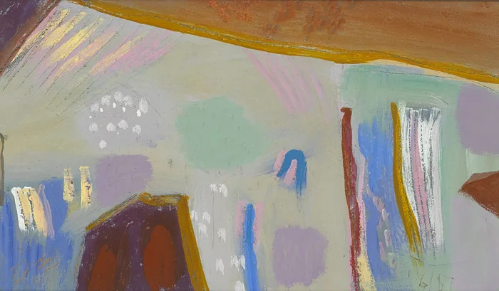 LANDSCAPE, A MEMORY by Tony O'Malley, 1987, oil on board, sold Feb 2015