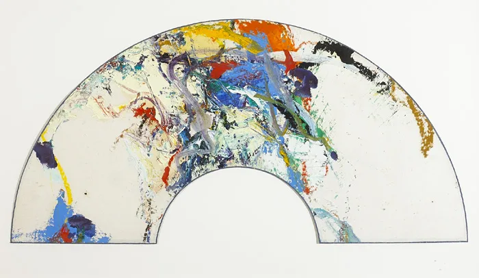 UNTITLED [FAN] by Kim En Joong, 1990, oil on paper fan, sold Feb 2015