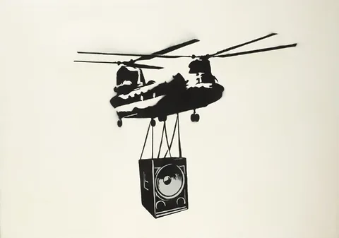 Will St Leger, BRING THE BASS BACK, 2007, stencil on canvas; (no. 1 from edition of 2)