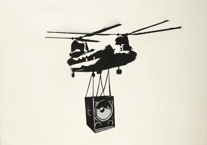 Will St Leger, BRING THE BASS BACK, 2007, stencil on canvas; (no. 1 from edition of 2)
