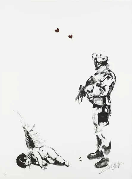 FRIENDLY FIRE by Antony Micallef, 2006, screenprint; (no. 118 from edition of 250), sold Feb 2015