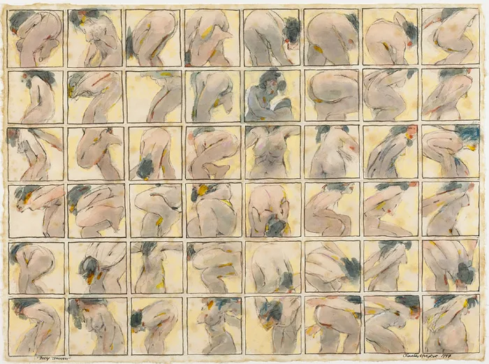 BODY TENTION by Charles Harper, 1997, pencil, pastel and watercolour, sold Feb 2015