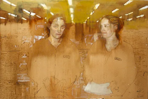 Margaret Corcoran, EMMA AND HER SISTER LEANNE, SPAR SERIES, 2006, oil on linen