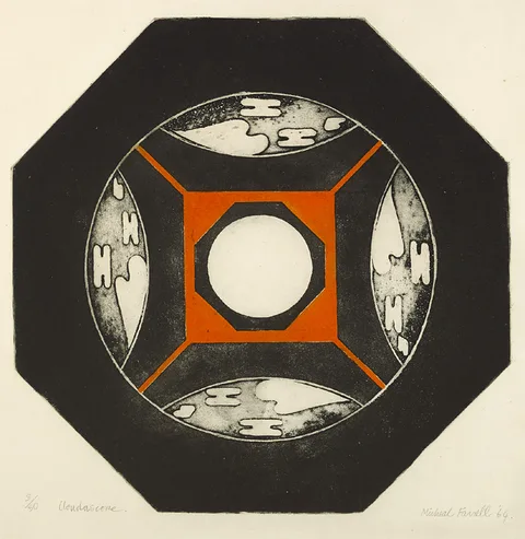 Micheal Farrell, CLOUDSCORE, 1964, etching; (no. 3 from edition of 50)