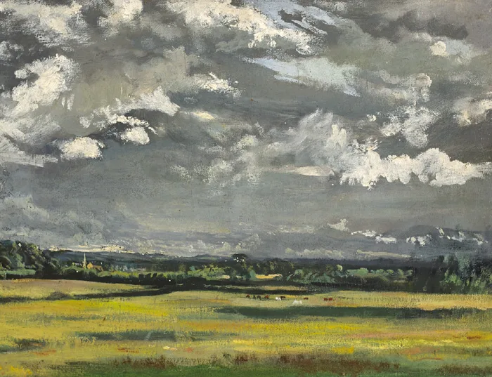 THE COMMONS, DULEEK, COUNTY MEATH by Simon Coleman, oil on canvas, sold Feb 2015