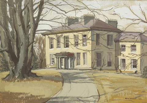 Bea Orpen, NEWTOWN HOUSE, TERMONFECKIN, COUNTY LOUTH, 1944, gouache and pencil