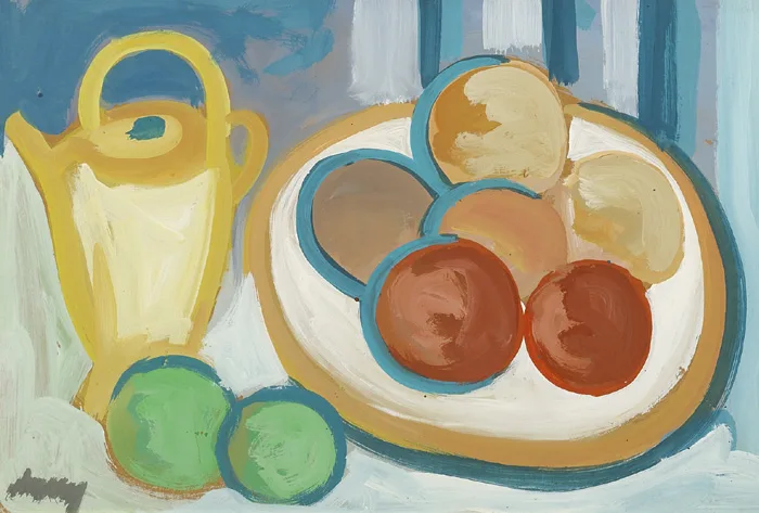 STILL LIFE by Markey Robinson, oil on card, sold Feb 2015