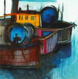 Dennis Orme Shaw, MOORED BOATS, ARDGLASS