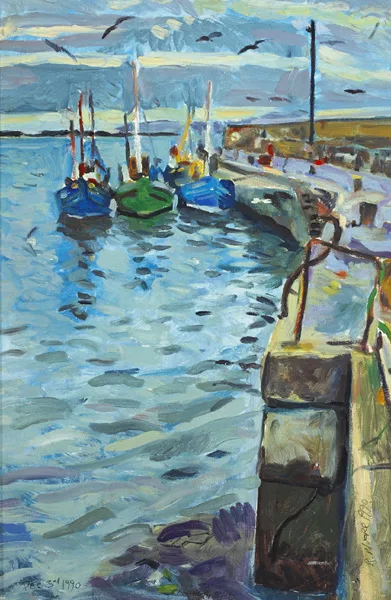 Richard Moore, CLOGHERHEAD, 1990 and LAYTOWN, 1990 (A PAIR), oil on board; (1); oil on paper; (1)