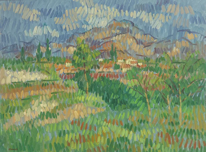 A DAPPLED LAND AT NERJA by Desmond Carrick, 1987, oil on canvas board, sold Dec 2014