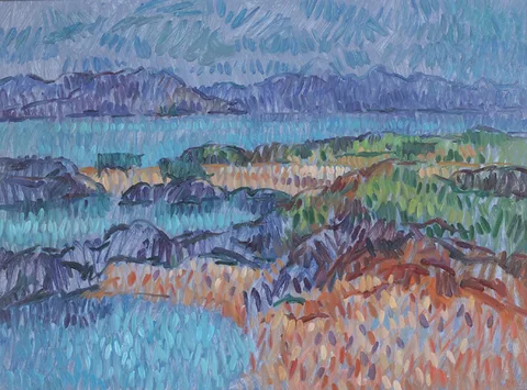 Desmond Carrick, EAST QUARTER, INISHBOFIN, oil on board