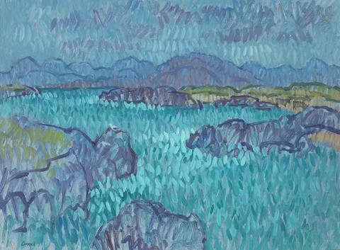 Desmond Carrick, RUSHEEN INISBOFIN, 1995, oil on board
