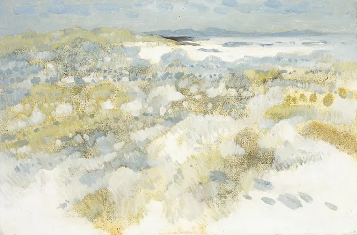 BEACH SCENE by Desmond Carrick, oil on canvas, offered Dec 2014