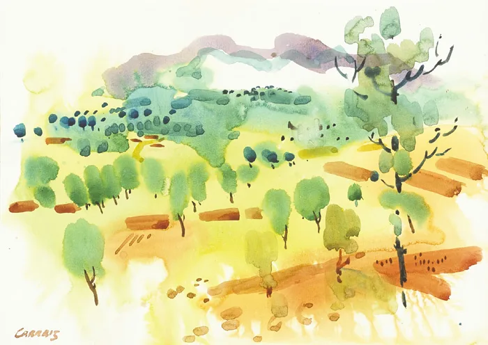 IBIZA by Desmond Carrick, 1967, watercolour, sold Dec 2014
