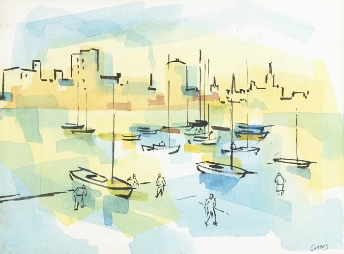 CLONTARF by Desmond Carrick, watercolour, offered Dec 2014