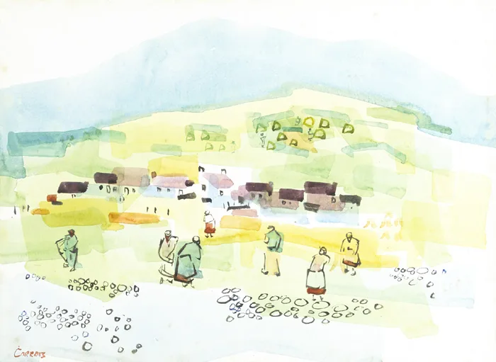 DOOEGA by Desmond Carrick, watercolour, offered Dec 2014