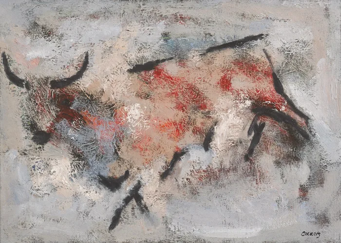 GUARD by Desmond Carrick, oil on canvas, offered Dec 2014