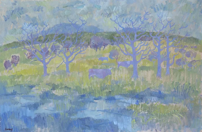 EAST WIND by Desmond Carrick, oil on canvas, offered Dec 2014