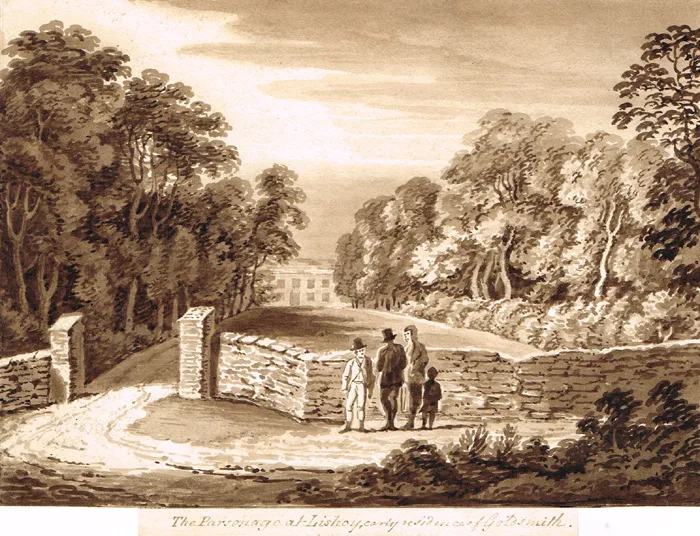 J. Turner, THE PARSONAGE AT LISHOY, EARLY RESIDENCE OF GOLDSMITH, 1844, watercolour