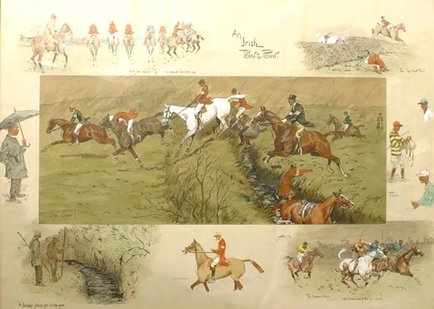 Charles Johnson Payne, AN IRISH POINT TO POINT, hand-coloured engraving