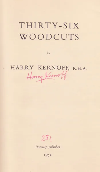 THIRTY-SIX WOODCUTS by Harry Kernoff, 1951, limited edition book; (no. 251 from an edition of 400), offered Dec 2014