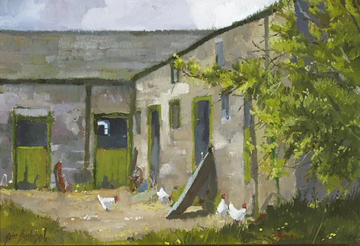FARMYARD, KILBRACK by John Christopher Brobbel, oil on board, offered Dec 2014