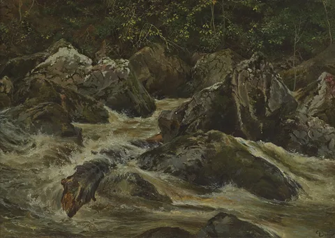 Patrick Vincent Duffy, RIVER, oil on card