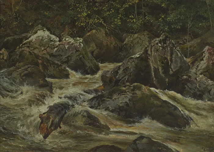 RIVER by Patrick Vincent Duffy, oil on card, sold Dec 2014