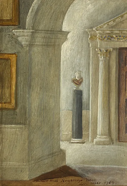 Alec Cobbe, MIDDLE HALL, NEWBRIDGE HOUSE, 1983, oil on board