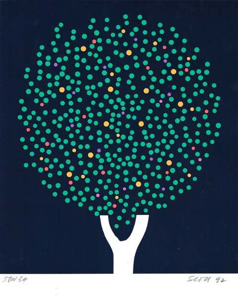 CHRISTMAS GREETING CARD by Patrick Scott, 1992, screenprint; (edition no. 34), sold Dec 2014