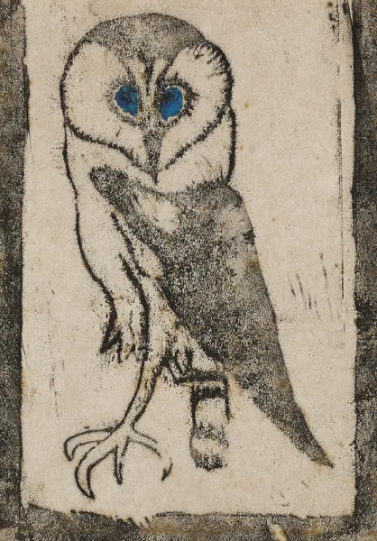 Conor Fallon, OWL, gouache and mixed media on paper