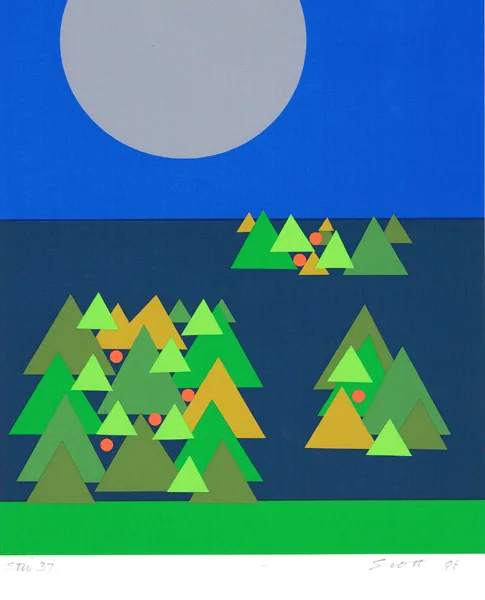 CHRISTMAS GREETING CARD by Patrick Scott, 1998, screenprint; (edition no. 37), sold Dec 2014