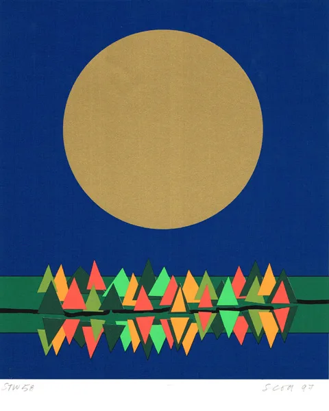 CHRISTMAS GREETING CARD by Patrick Scott, 1997, screenprint; (edition no. 58), sold Dec 2014