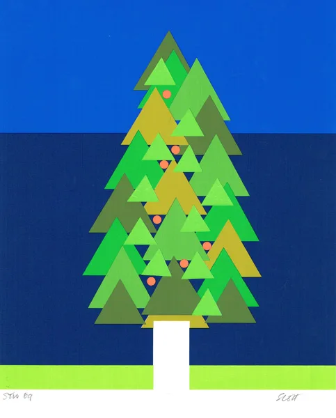 CHRISTMAS GREETING CARD by Patrick Scott, screenprint; (edition no. 69), sold Dec 2014